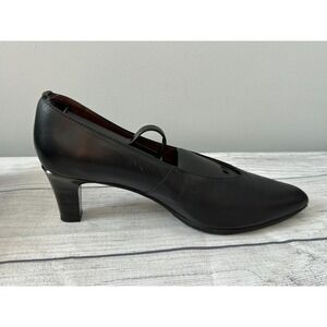 Hispanitas Joy Is A Choice‎ Pointed Toe Heels Womens 7.5 Black Leather Mid Heel